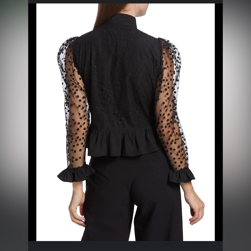 Batsheva Flocked Tulle Polkadot Grace Blouse - Picture 4 of 11